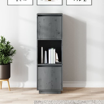 Highboard Grau 38x35x117 cm Massivholz Kiefer - Pazzar.ch