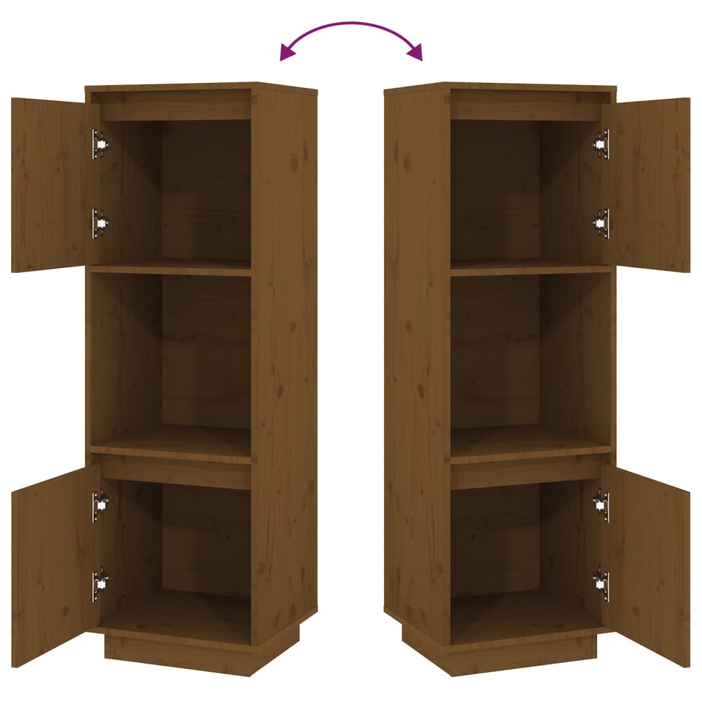 Highboard Honigbraun 38x35x117 cm Massivholz Kiefer - Pazzar.ch