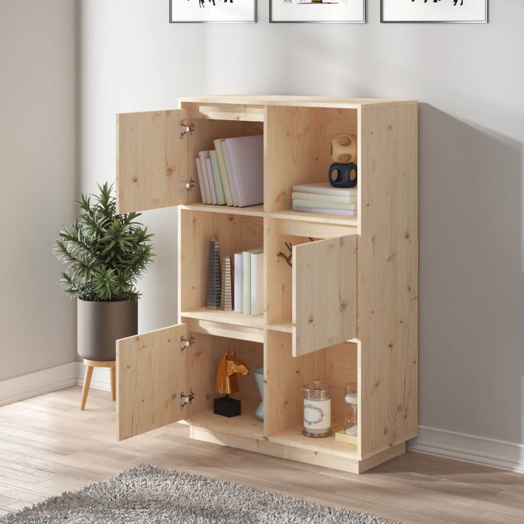 Highboard 74x35x117 cm Massivholz Kiefer - Pazzar.ch
