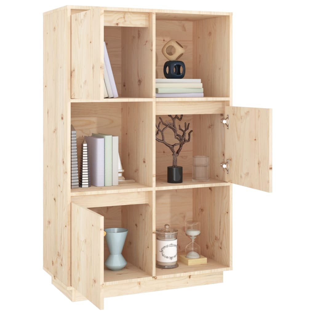 Highboard 74x35x117 cm Massivholz Kiefer