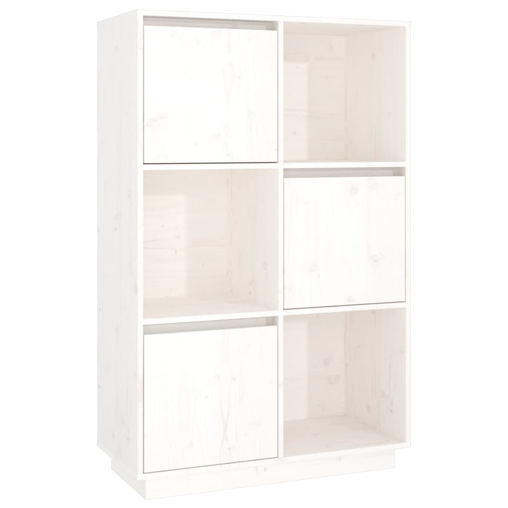 Highboard Weiß 74x35x117 cm Massivholz Kiefer