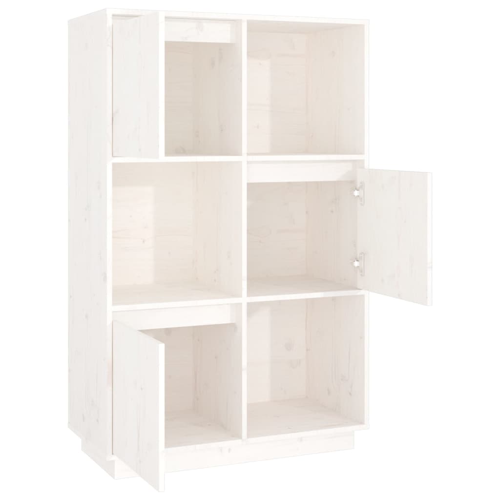 Highboard Weiß 74x35x117 cm Massivholz Kiefer - Pazzar.ch