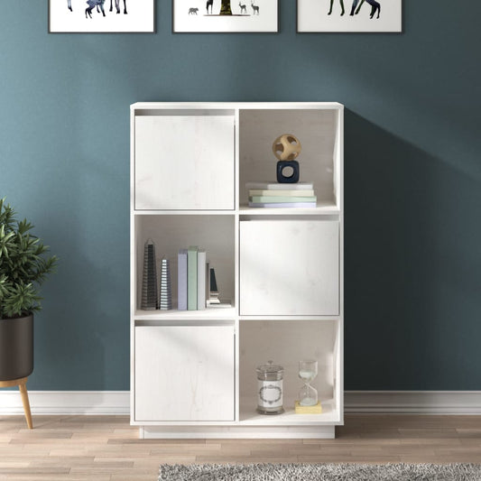Highboard Weiß 74x35x117 cm Massivholz Kiefer - Pazzar.ch
