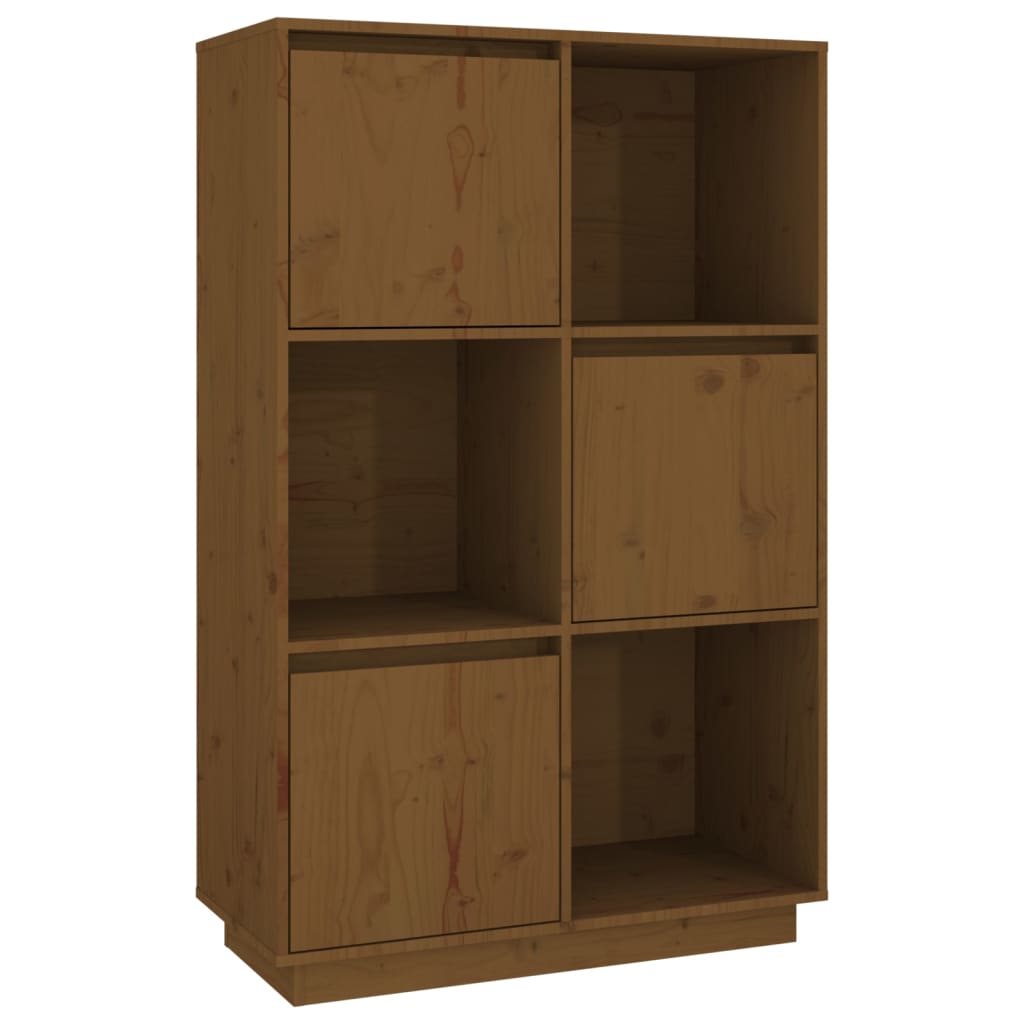Highboard Honigbraun 74x35x117 cm Massivholz Kiefer