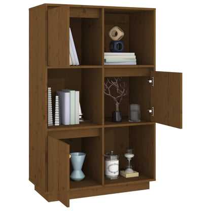 Highboard Honigbraun 74x35x117 cm Massivholz Kiefer - Pazzar.ch