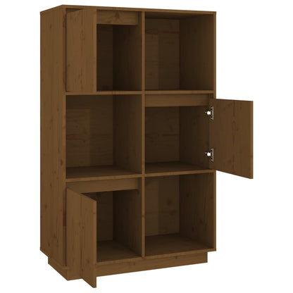 Highboard Honigbraun 74x35x117 cm Massivholz Kiefer - Pazzar.ch