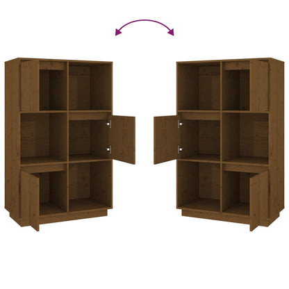 Highboard Honigbraun 74x35x117 cm Massivholz Kiefer - Pazzar.ch