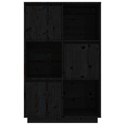 Highboard Schwarz 74x35x117 cm Massivholz Kiefer - Pazzar.ch