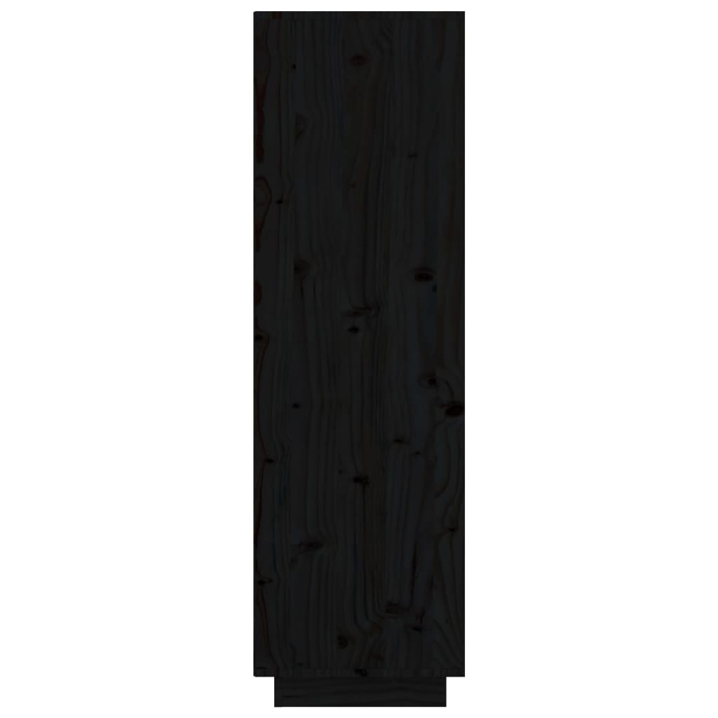 Highboard Schwarz 74x35x117 cm Massivholz Kiefer - Pazzar.ch