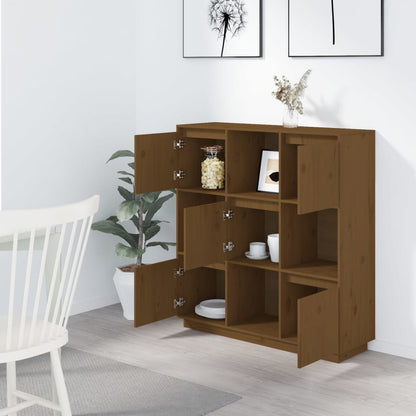 Highboard Honigbraun 110,5x35x117 cm Massivholz Kiefer - Pazzar.ch