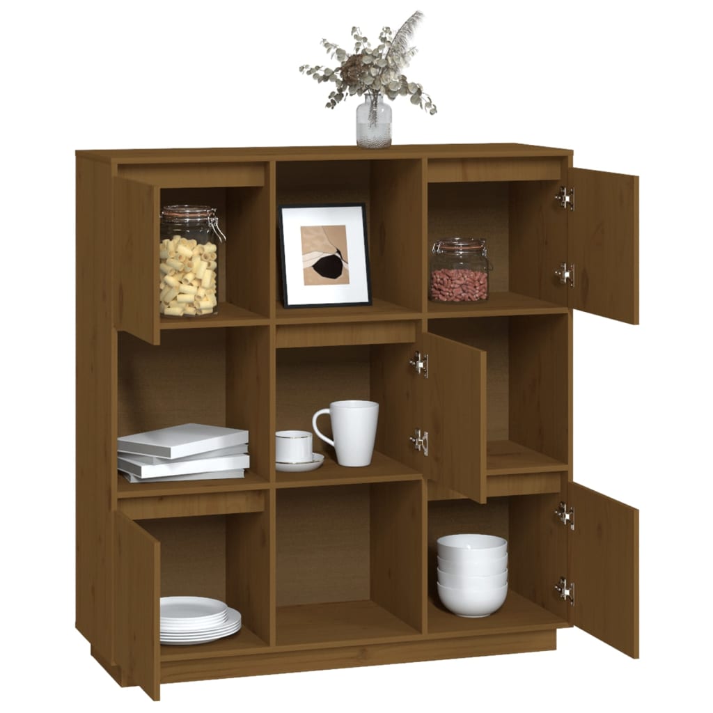 Highboard Honigbraun 110,5x35x117 cm Massivholz Kiefer - Pazzar.ch