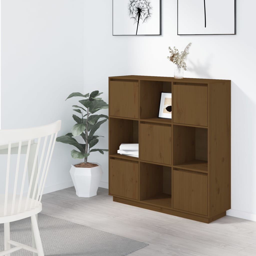 Highboard Honigbraun 110,5x35x117 cm Massivholz Kiefer - Pazzar.ch