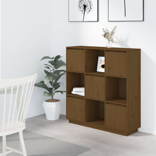 Highboard Honigbraun 110,5x35x117 cm Massivholz Kiefer - Pazzar.ch