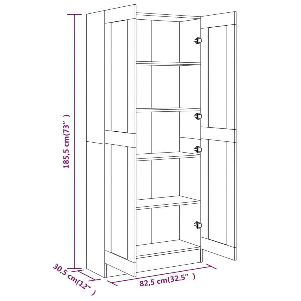 Bücherschrank Räuchereiche 82,5x30,5x185,5 cm Holzwerkstoff - Pazzar.ch