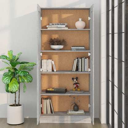 Badezimmerschrank Grau Sonoma 82,5x30,5x185,5 cm Holzwerkstoff - Pazzar.ch