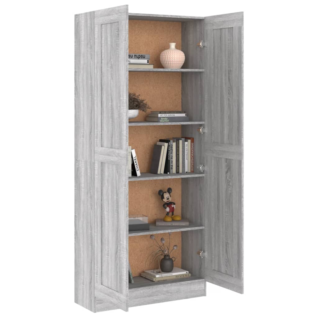 Badezimmerschrank Grau Sonoma 82,5x30,5x185,5 cm Holzwerkstoff - Pazzar.ch