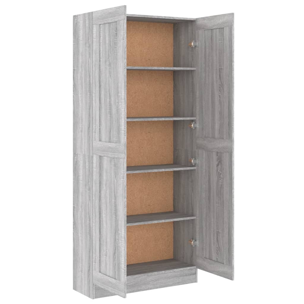 Badezimmerschrank Grau Sonoma 82,5x30,5x185,5 cm Holzwerkstoff - Pazzar.ch
