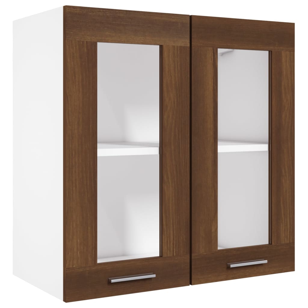 Hängeschrank Glas Braun Eichen-Optik 60x31x60 cm Holzwerkstoff - Pazzar.ch
