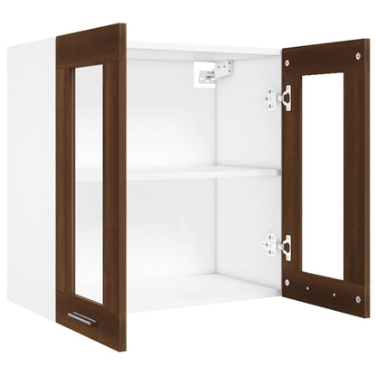 Hängeschrank Glas Braun Eichen-Optik 60x31x60 cm Holzwerkstoff - Pazzar.ch