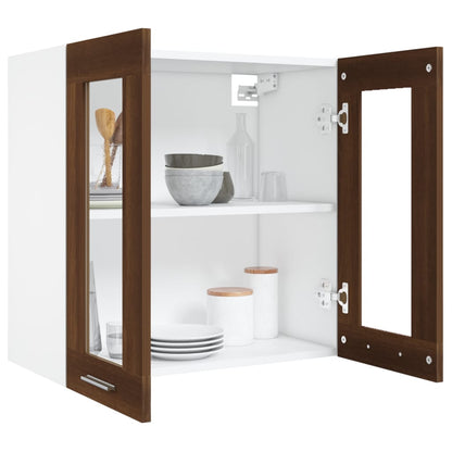 Hängeschrank Glas Braun Eichen-Optik 60x31x60 cm Holzwerkstoff - Pazzar.ch