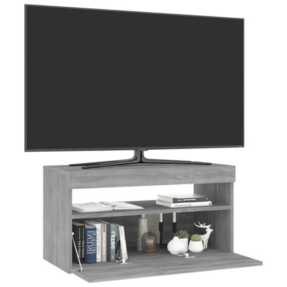 TV-Schrank mit LED-Leuchten Grau Sonoma 75x35x40 cm - Pazzar.ch