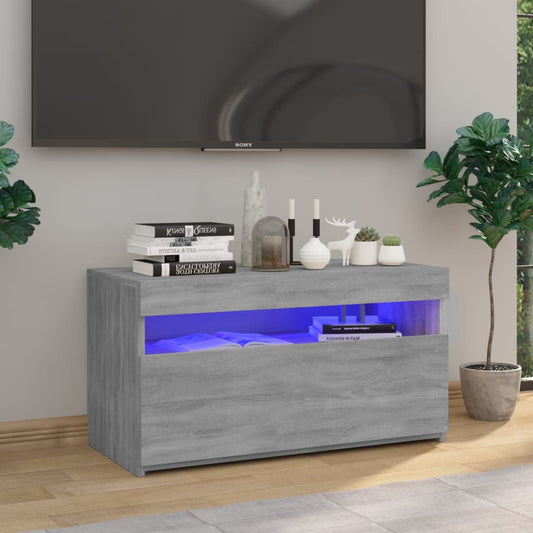 TV-Schrank mit LED-Leuchten Grau Sonoma 75x35x40 cm - Pazzar.ch