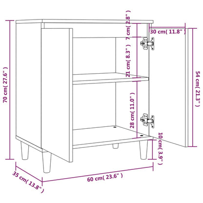 Sideboard Räuchereiche 60x35x70 cm Holzwerkstoff - Pazzar.ch