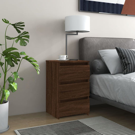 Nachttisch Braun Eichen-Optik 40x35x62,5 cm Holzwerkstoff - Pazzar.ch