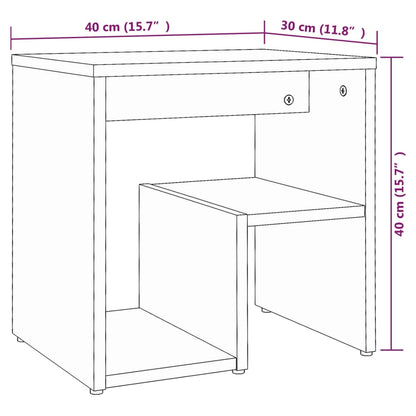 Nachttische 2 Stk. Grau Sonoma 40x30x40 cm Holzwerkstoff - Pazzar.ch
