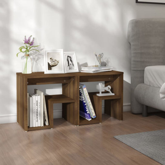 Nachttische 2 Stk. Braun Eichen-Optik 40x30x40 cm Holzwerkstoff - Pazzar.ch