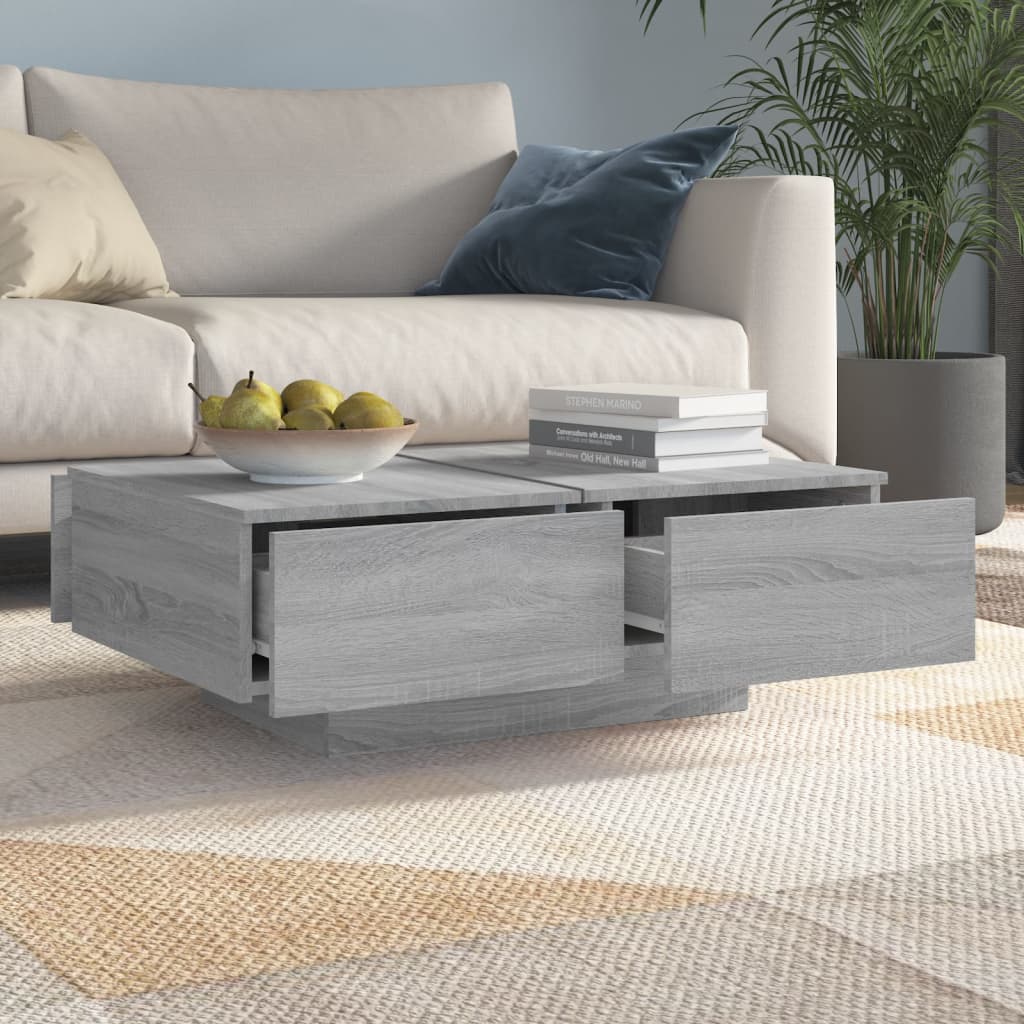 Couchtisch Grau Sonoma 90x60x31 cm Holzwerkstoff - Pazzar.ch