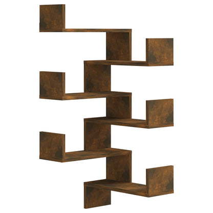 Wand-Eckregale 2 Stk. Räuchereiche 40x40x50 cm Holzwerkstoff - Pazzar.ch