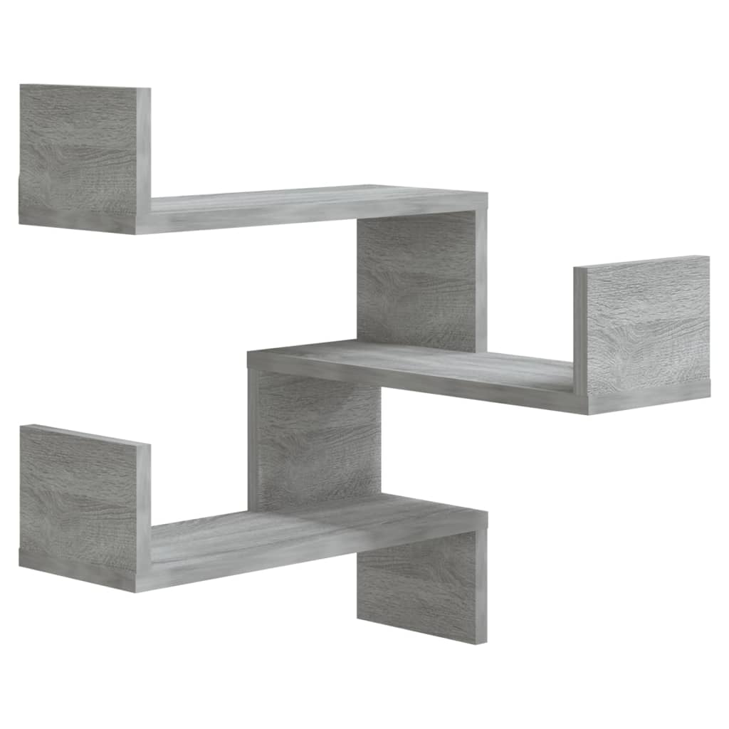Wand-Eckregale 2 Stk. Grau Sonoma 40x40x50 cm Holzwerkstoff - Pazzar.ch