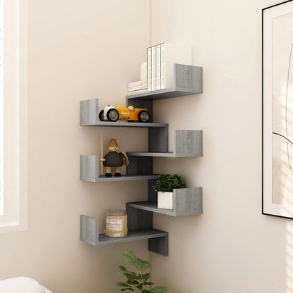 Wand-Eckregale 2 Stk. Grau Sonoma 40x40x50 cm Holzwerkstoff - Pazzar.ch