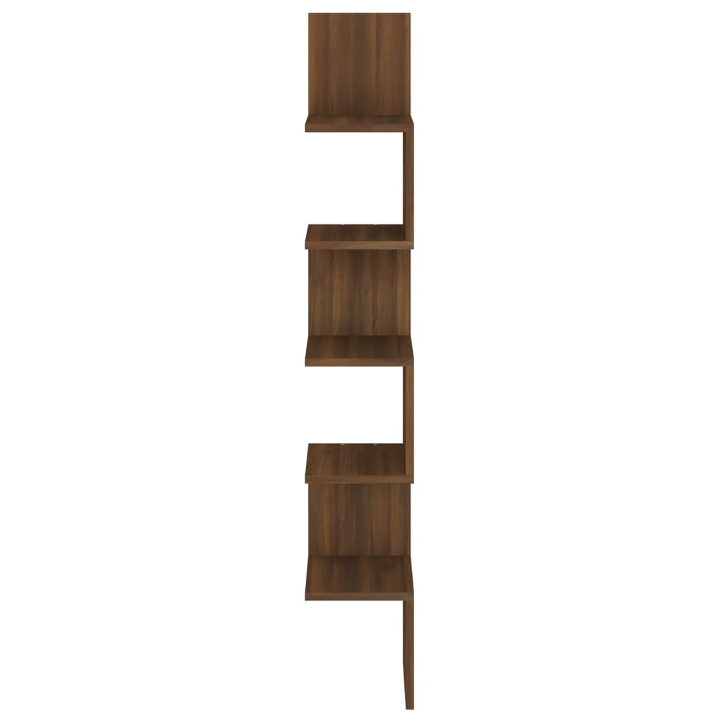 Wand-Eckregal Braun Eichen-Optik 20x20x127,5 cm Holzwerkstoff - Pazzar.ch