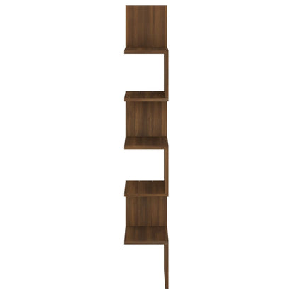 Wand-Eckregal Braun Eichen-Optik 20x20x127,5 cm Holzwerkstoff - Pazzar.ch