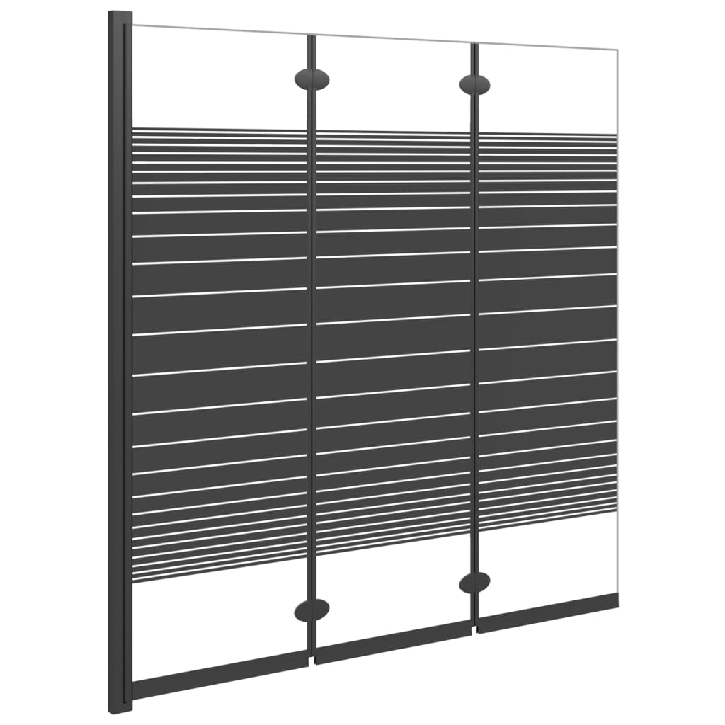 Badewannenfaltwand 3-teilig 130x130 cm ESG Schwarz - Pazzar.ch