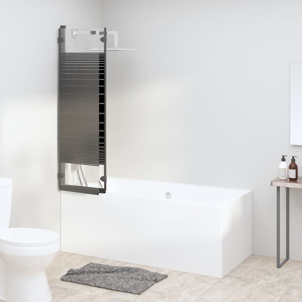 Badewannenfaltwand 3-teilig 130x130 cm ESG Schwarz - Pazzar.ch