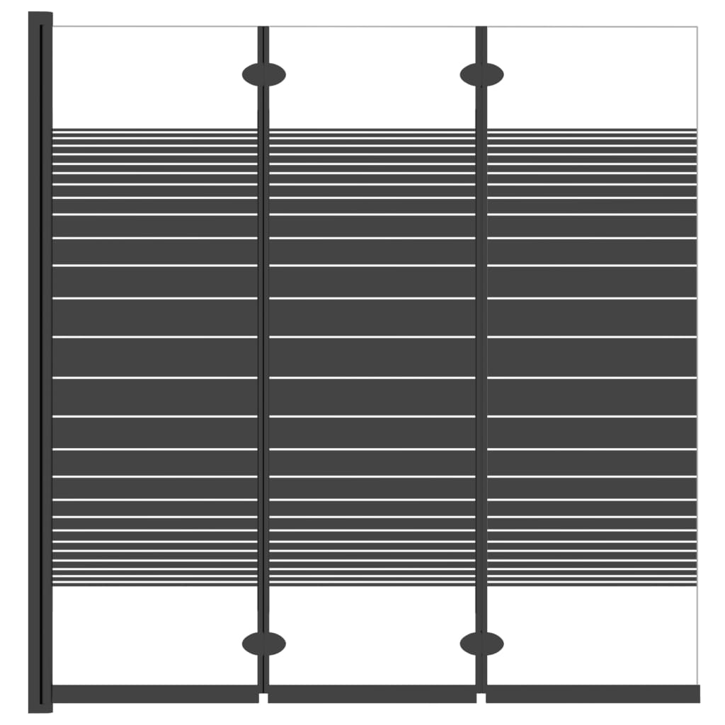 Badewannenfaltwand 3-teilig 130x130 cm ESG Schwarz - Pazzar.ch