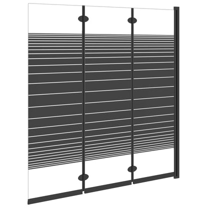 Badewannenfaltwand 3-teilig 130x130 cm ESG Schwarz - Pazzar.ch