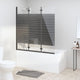 Badewannenfaltwand 3-teilig 130x130 cm ESG Schwarz