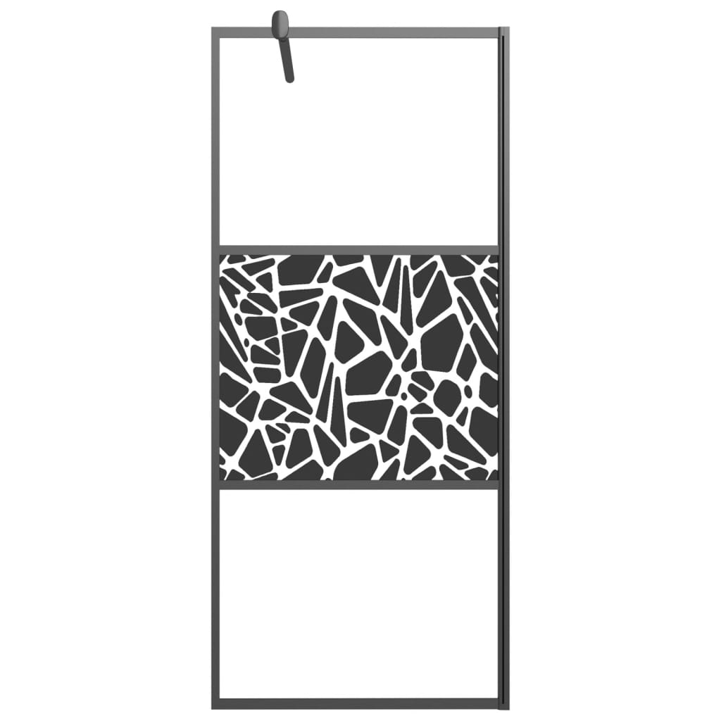 Duschwand für Walk-In Dusche 80x195 cm ESG Steindesign Schwarz - Pazzar.ch