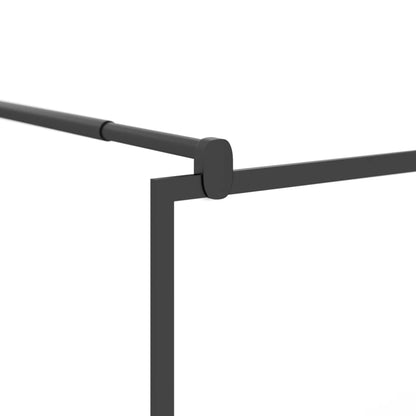 Duschwand für Walk-In Dusche 80x195 cm ESG Steindesign Schwarz - Pazzar.ch