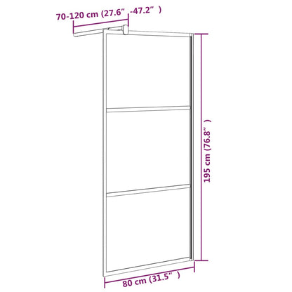 Duschwand für Walk-In Dusche 80x195 cm ESG Steindesign Schwarz - Pazzar.ch