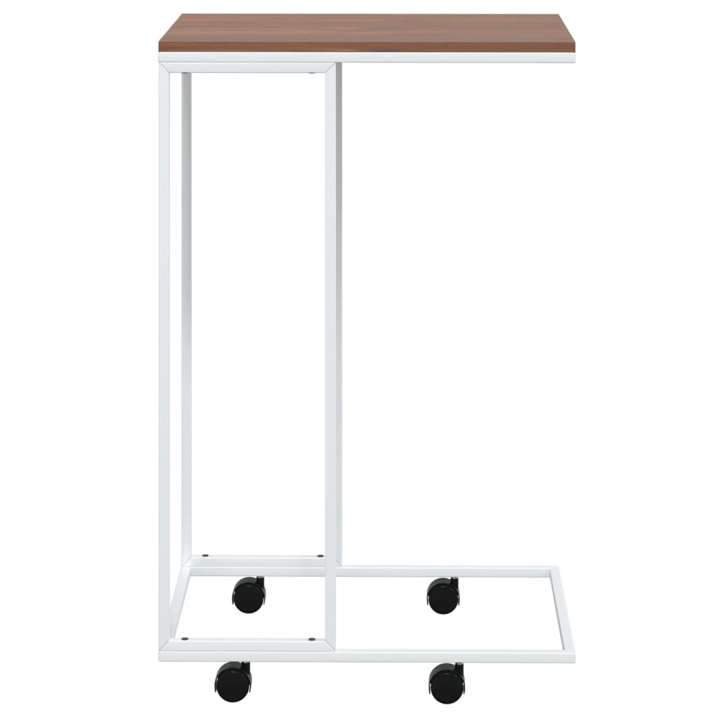 Beistelltisch mit Rollen Weiß 40x30x63,5 cm Holzwerkstoff - Pazzar.ch