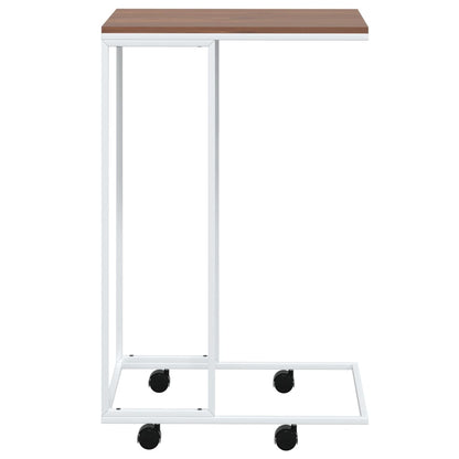 Beistelltisch mit Rollen Weiß 40x30x63,5 cm Holzwerkstoff - Pazzar.ch