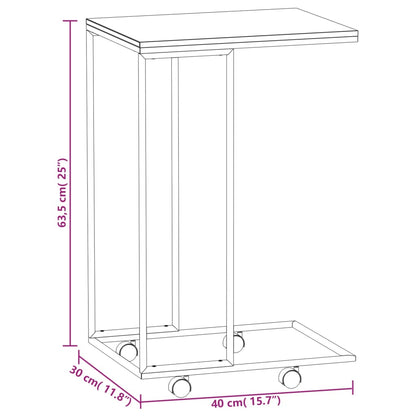 Beistelltisch mit Rollen Weiß 40x30x63,5 cm Holzwerkstoff - Pazzar.ch