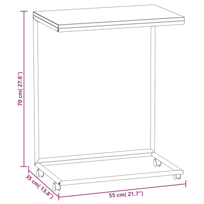 Beistelltisch mit Rollen Schwarz 55x35x70 cm Holzwerkstoff - Pazzar.ch