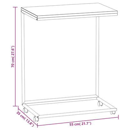 Beistelltisch mit Rollen Weiß 55x35x70 cm Holzwerkstoff - Pazzar.ch