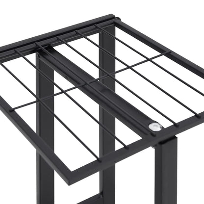 Blumenständer 5-Etagen mit Rollen 44x23x100 cm Schwarz Eisen - Pazzar.ch